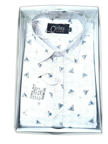 Men Triangle Printed Cotton Shirts - Color: All