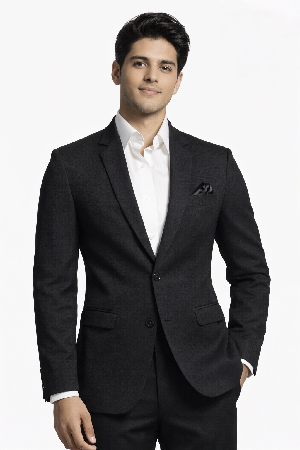 Mens Black Formal Blazer - Design: Plain
