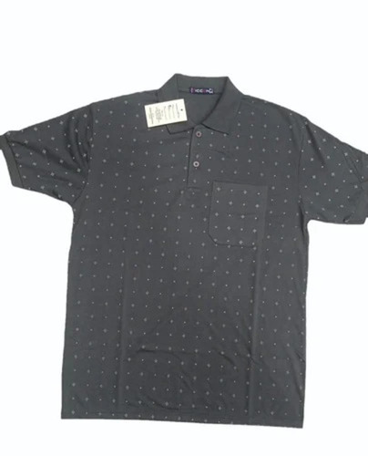 Mens Cotton Dotted Printed Polo Neck T Shirt - Color: All