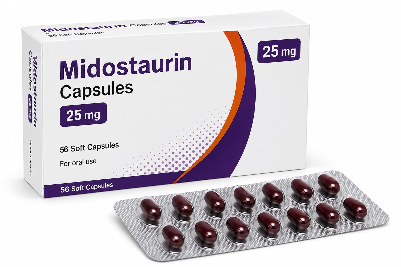 Midostaurin Capsules 25mg 56 Soft Capsules
