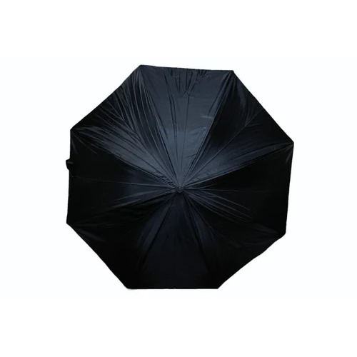 2 Fold Black Plain Polyester Umbrella