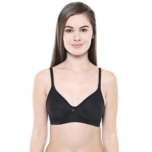 Bodycare Non Padded Full Coverage Women Bra 5554 - Combed Cotton Elastane, Size 32B, Black | Comfortable, Regular Fit, Non-Transparent Strap