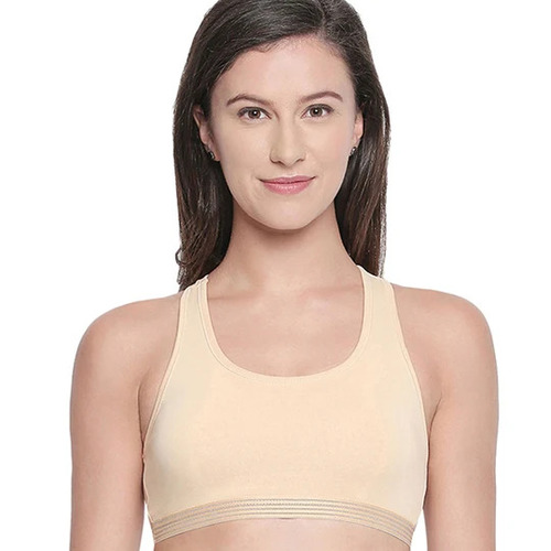 Bodycare Non Padded Racer Back Women Sports Bra (Skin) 1616