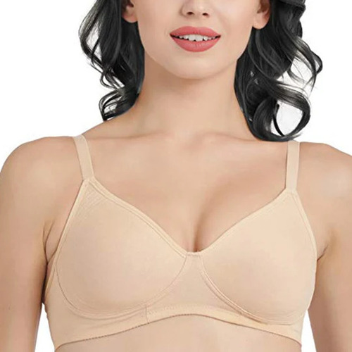 Enamor Side Support Non Padded High Coverage Bra (Skin) A042 - Size 34B, Wire-Free Design, Comfortable Fit