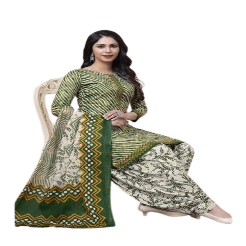 Green Cotton Patiala Suits