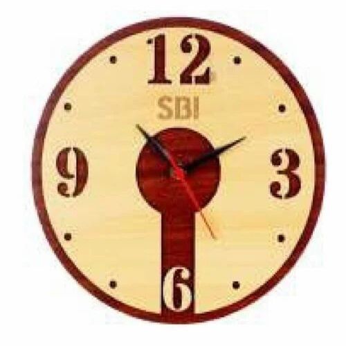Mdf Brown Wooden Wall Clock