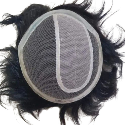 Men Black Human Hair Patch