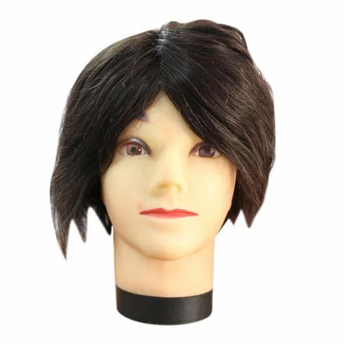 Mens Black Straight Hair Wig