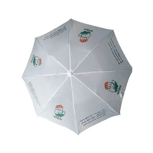 White Printed Polyester Promotional Umbrella