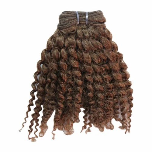 Women Brown Curly Machine Weft Hair