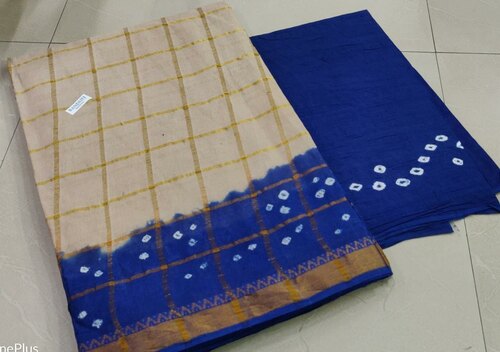 Bandhani Zari Checks Sarees