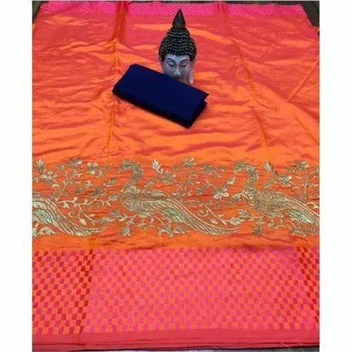 Embroidered Cotton Ladies Saree