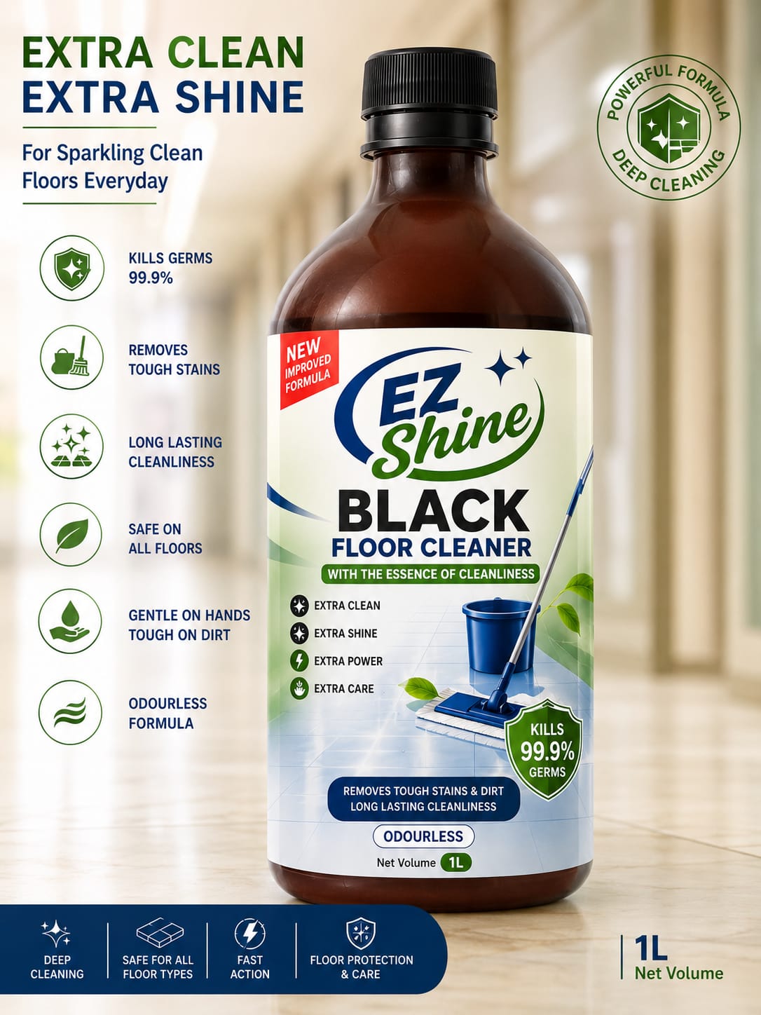 Ez Shine Black Floor Cleaner