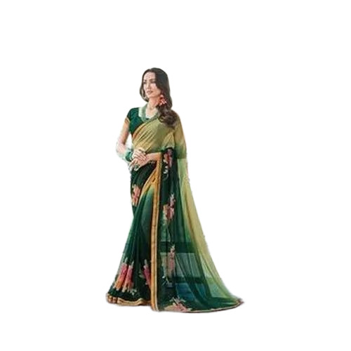 Floral Green Ladies Saree