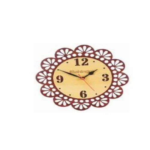 Floral Mdf Wooden Wall Clock