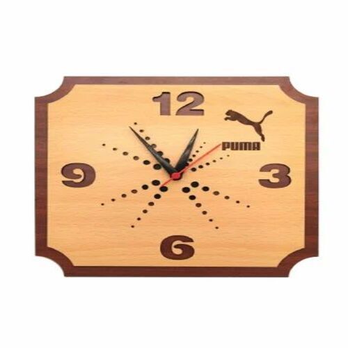 Square Mdf Wooden Wall Clock