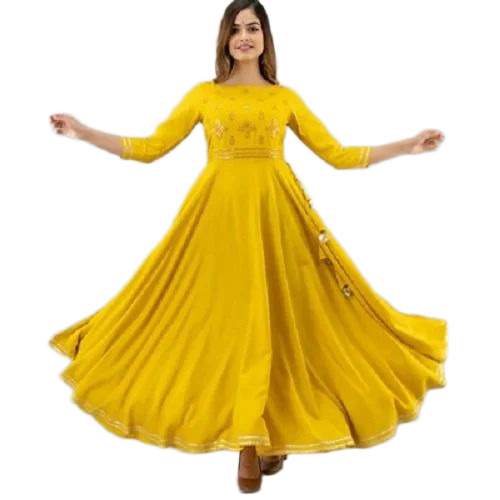 Yellow Anarkali Kurti