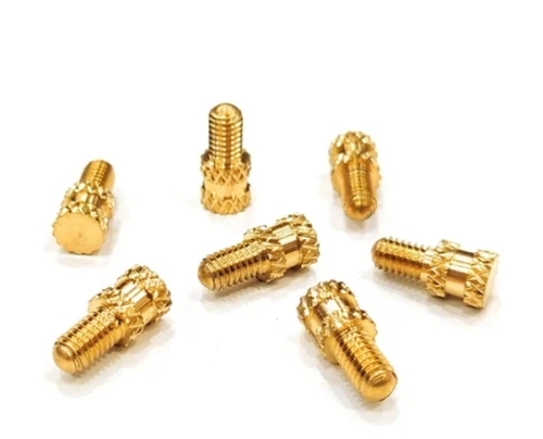 Golden Brass Knurling Insert For Hardware Fitting