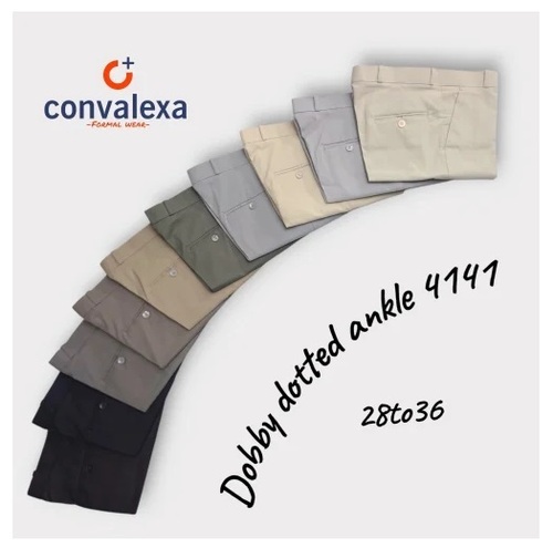 Mens Dobby Dotted Ankle Fit Pant