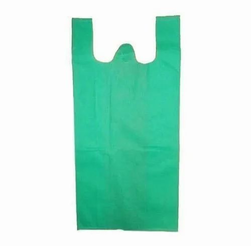 Green Color Plain Non Woven W Cut Bag