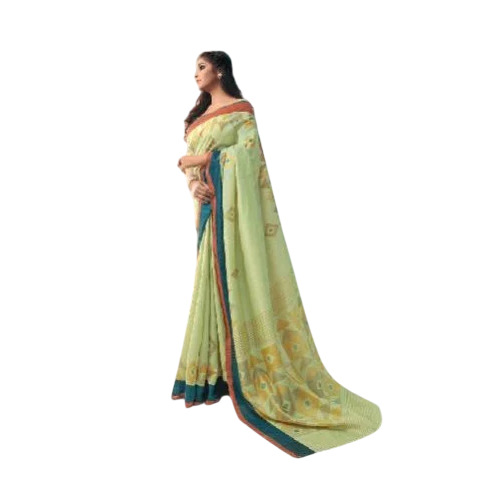 Green Unstitched Bhagalpur Digital Printed Saree
