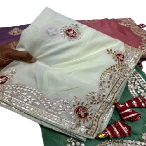 Ladies White Gota Patti Sarees