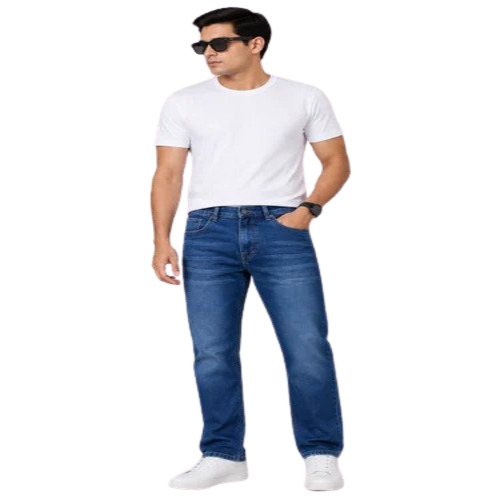 Men Mid Blue Straight Fit Jeans