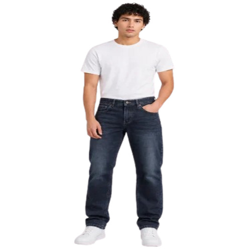 Mens Regular Straight Fit Black Jeans