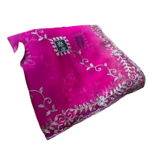 Pink Georgette Saree