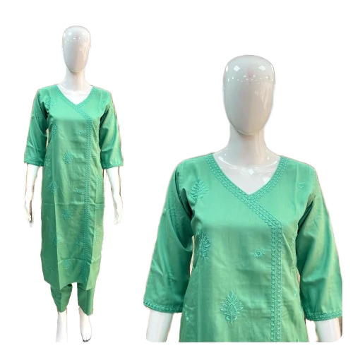 V Neck Kurti Pant Set