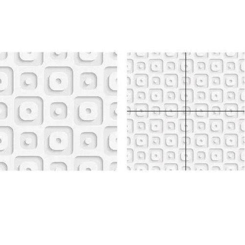 White Square Design Polished Vitrified Tiles 2 X 2 Feet