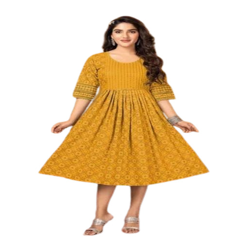 Yellow Cotton Kurtis