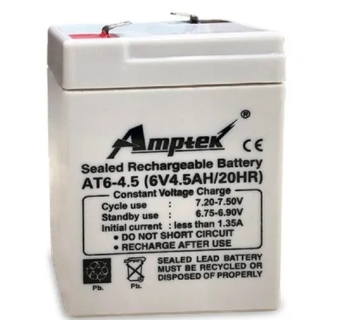 At6 4.5 Amptek Sealed Rechargeable Battery - Color: Black