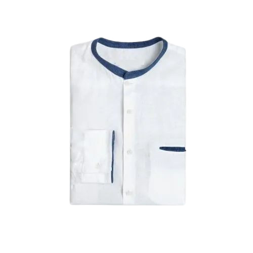 Men Chinese Collar Cotton Shirt