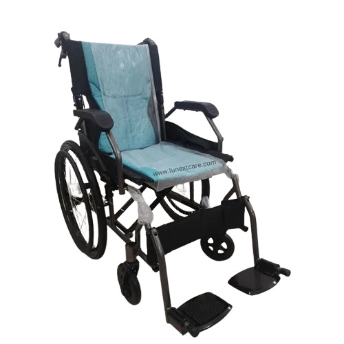 Narrow Travel Wheelchair - Steel Frame, All Size, Black | Adjustable, Lightweight, Foldable Design, Easy Mobility, Comfortable Seating