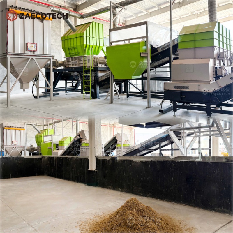 Wood Waste Shredding Equipment And Wood Grinding Machines For Biomass Recycling System - Application: Industrial
