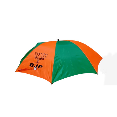 Bjp Promotional Umbrella - Color: Saffron And Green