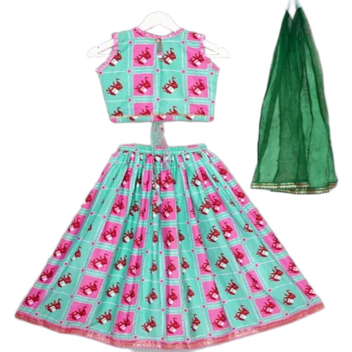 Girl Cotton Printed Lehenga Choli Set