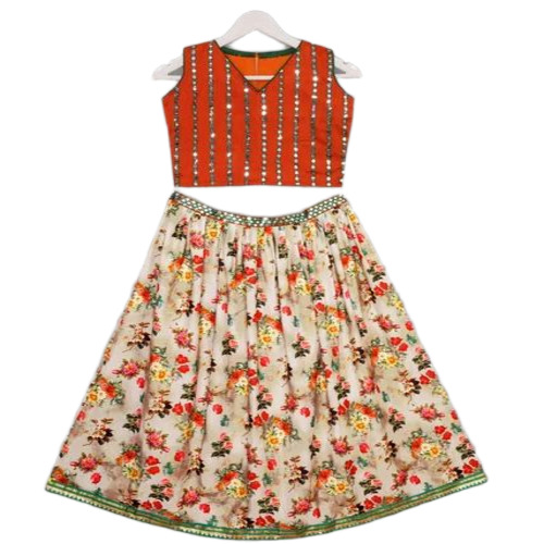 Girls Multicolor Cotton Lehenga Choli Set