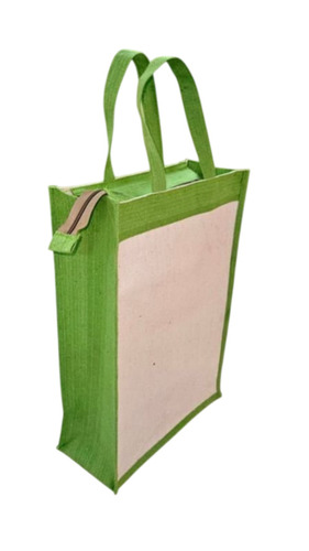 Green Plain Jute Carry Bag