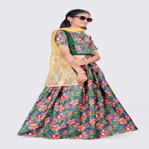 Kids Satin Lehenga Choli