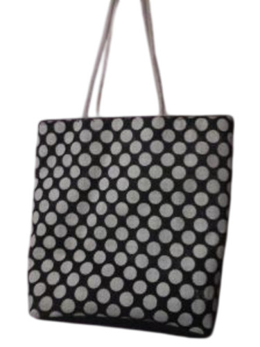 Polka Dot Jute Lunch Bag