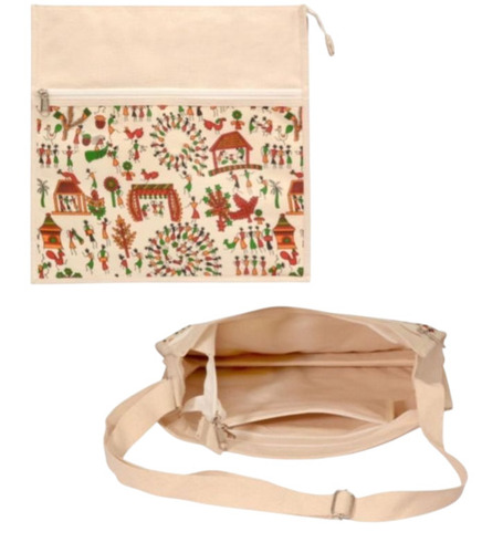 Printed Jute Sling Bag