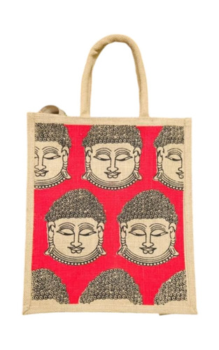 Rectangular Printed Jute Shopping Bag