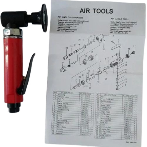 Red Angle Air Die Grinder