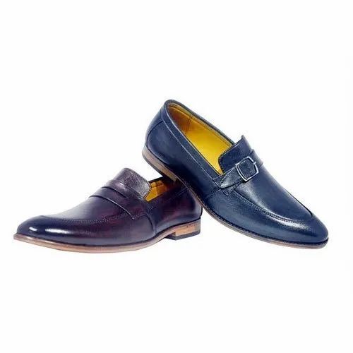 Mens Blue Casual Wear Slip On Shoes