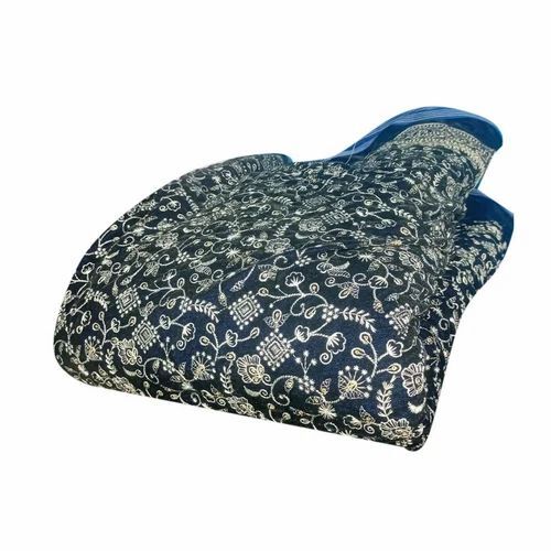 Navy Blue Sherwani Velvet Fabric