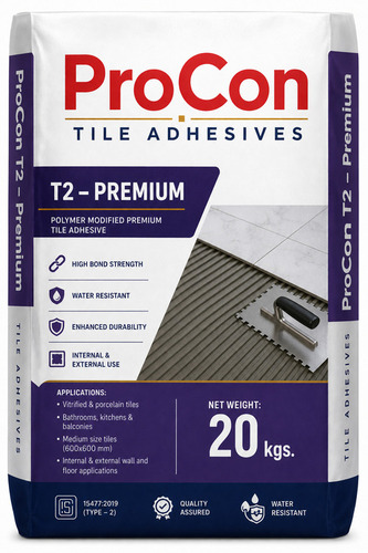 Procon T2 Premium Tile Adhesive - Color: Grey Powder
