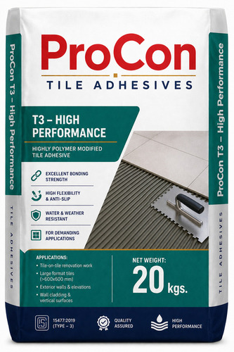 Procon T3 High Performance Tile Adhesive - Color: Grey Powder