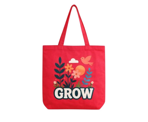 Red Cotton Tote Bags